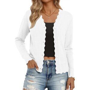 Women's Lightweight Cardigan Sweater Long Sleeve V-Neck Casual Wear
